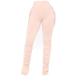 High rise stacked pants- taupe